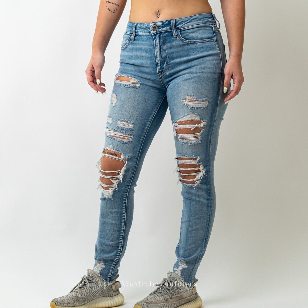 AEO Ripped & Thrashed Jegging Jeans Super Stretch X - Picture 7 of 10